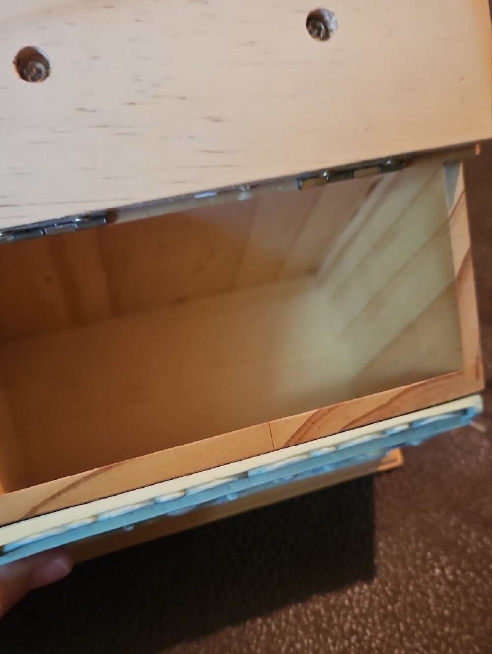 Wooden Recipe Box with Decorative Cottagcore Front in Cream and Natural Wood - Picture 12 of 13